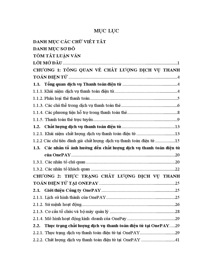 Nâng cao chất lượng dịch vụ thanh toán điện tử tại công ty cổ phần thương mại và dịch vụ trực tuyến OnePAY