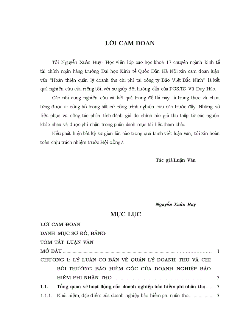 Hoàn thiện quản lý doanh thu, chi phí tại Công ty Bảo Việt Bắc Ninh