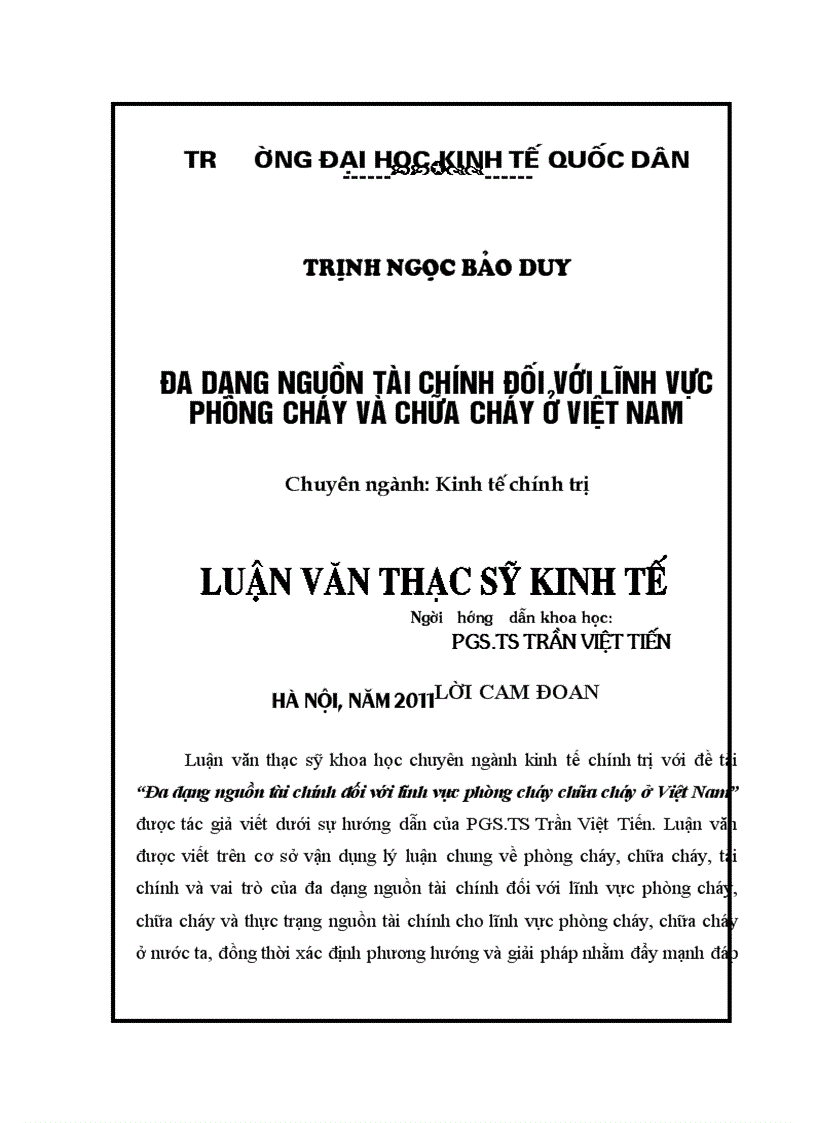 Đa dạng nguồn tài chính đối với lĩnh vực phòng cháy chữa cháy ở Việt Nam