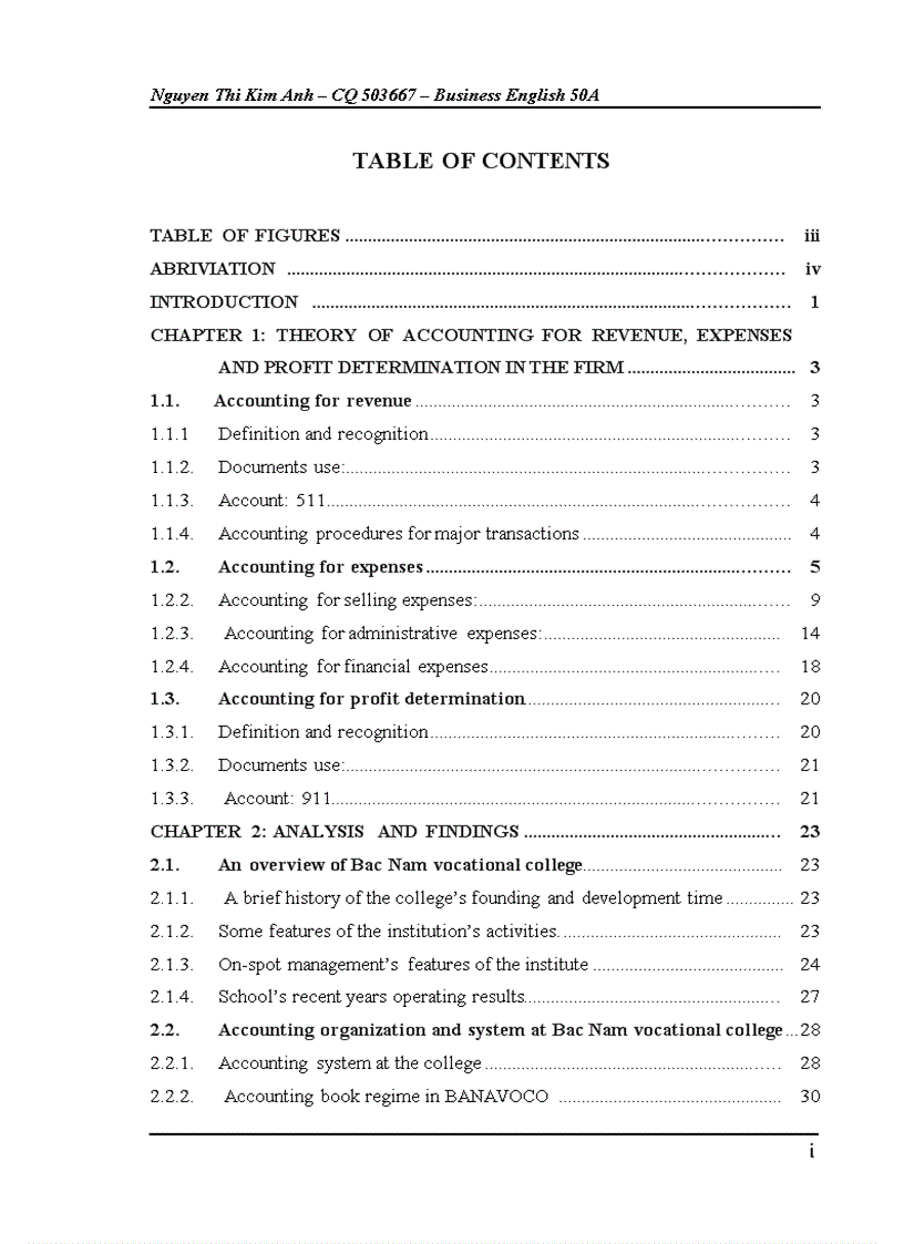 Theory of accounting for revenue, expenses and profit determination in the firm