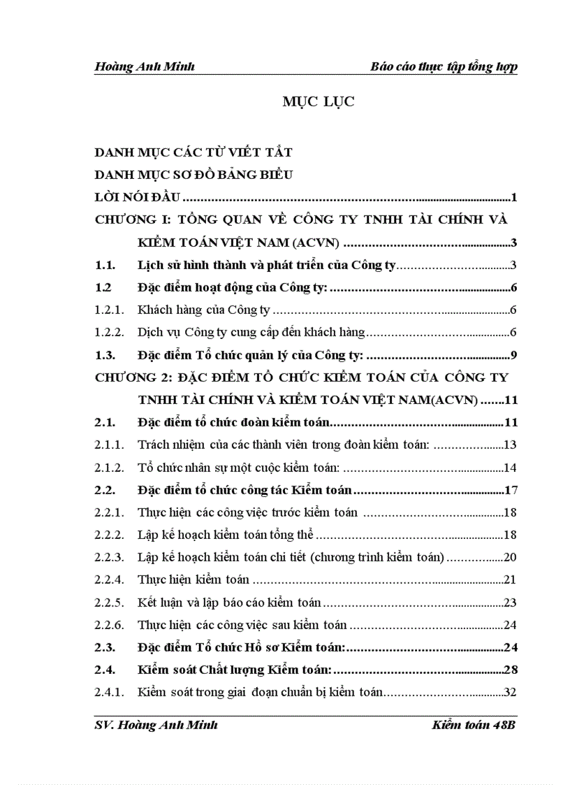 Đặc điểm tổ chức kiểm toán của Công ty TNHH Tài chính và Kiểm toán Việt Nam.