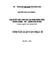 Giải quyết việc làm cho lao động nông thôn huyện Thường Tín thành phố Hà Nội