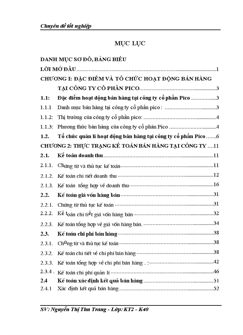 Kế toán bán hàng và xác định kết quả Kinh doanh tại công ty cổ phần pico