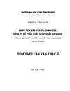 Phân tích báo cáo tài chính của Công ty cổ phần xuất nhập khẩu Sa Giang