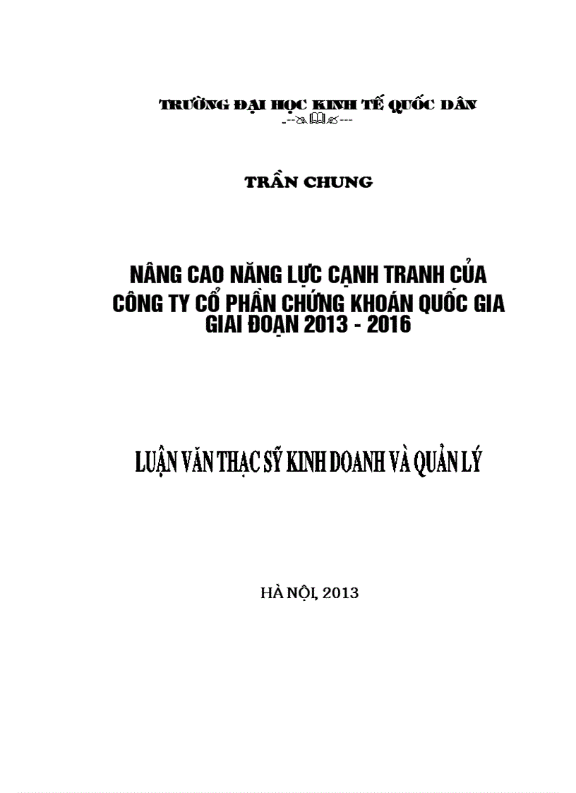 Nâng cao năng lực cạnh tranh của Ngân hàng Đầu tư và phát triển Việt Nam chi nhánh Bắc Hà Nội