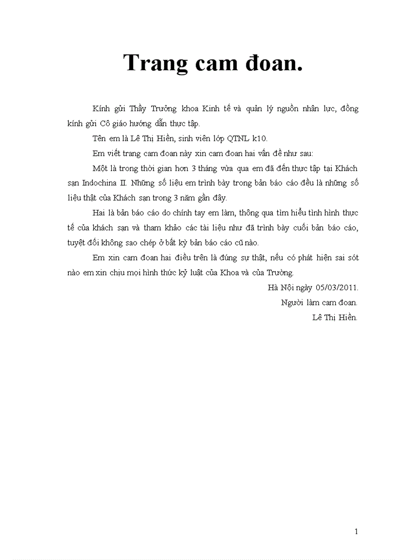 Hoàn thiện công tác tuyển dụng nhân lực tại khách sạn Indochina II