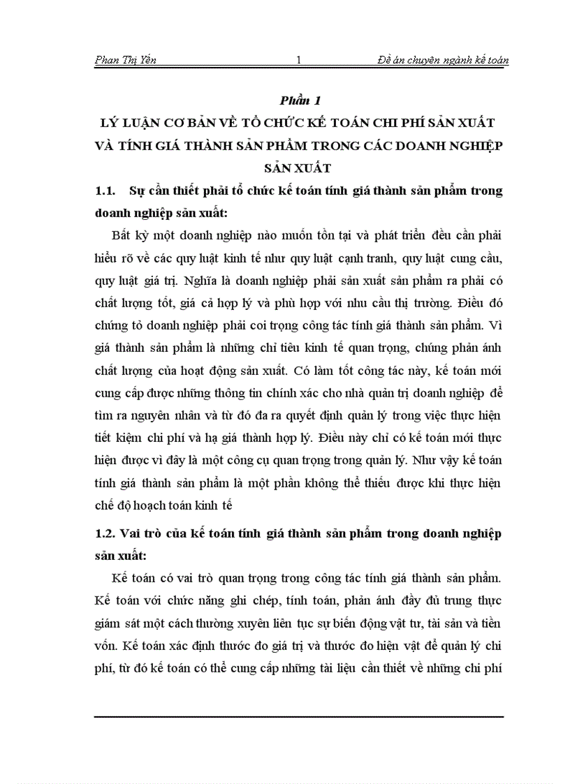 Hệ thống phương pháp tính giá thành sản phẩm trong các doanh nghiệp sản xuất