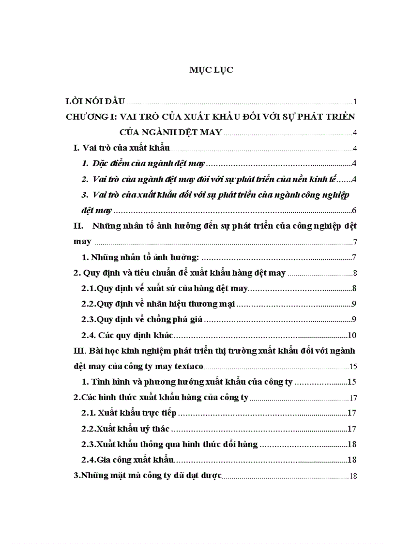 Định hưóng phát triển thị trường của công ty may 10 tại thị trường Mĩ Nhật và một số nước EU
