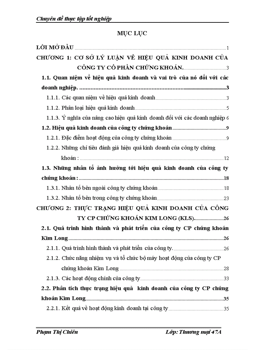 Định hướng phát triển và biện pháp nâng cao hiệu quả kinh doanh của công ty cổ phần chứng khoán Kim Long