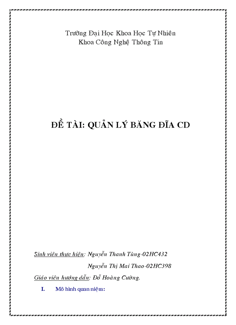 Đồ án môn học: Quản lý băng đĩa