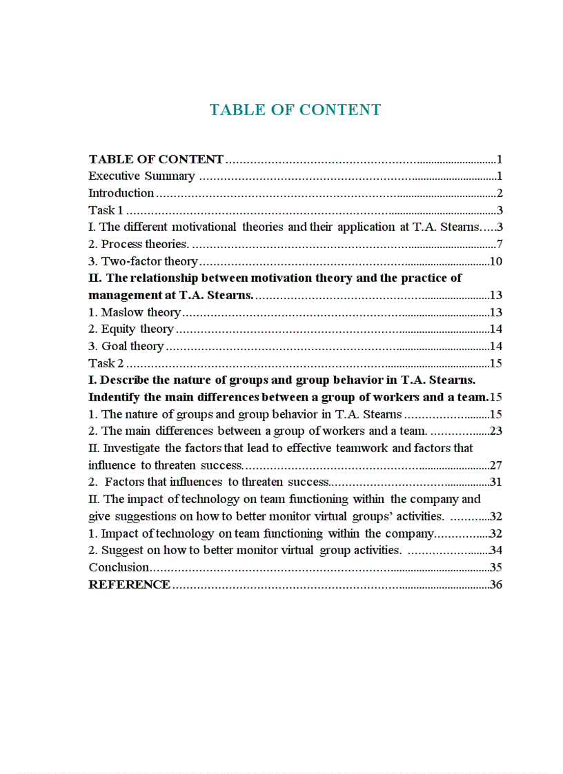 The relationship between motivation theory and the practice of management at T.A. Stearns.