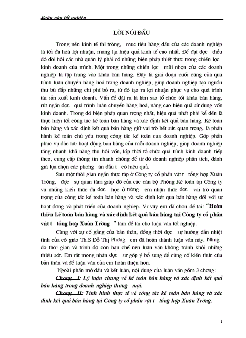 KT bán hàng tại cty CP vật tư tổng hợp Xuân Trường