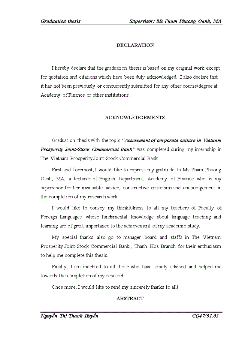 Assessment of corporate culture in Vietnam Prosperity Joint-Stock Commercial Bank