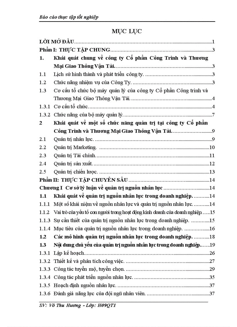 Giải pháp nâng cao hiệu quả quản trị nguồn nhân lực tại Công ty Cổ phần Công Trình và Thương Mại Giao Thông Vận Tải