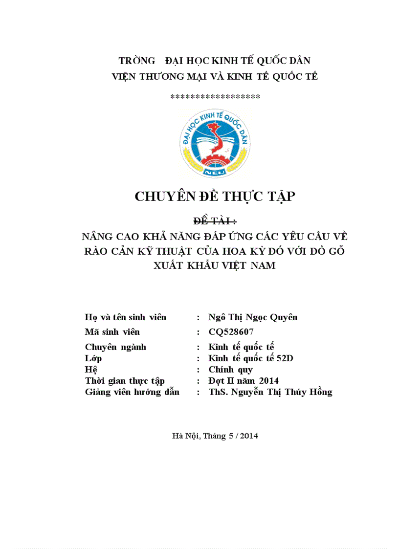 Nâng cao khả năng đáp ứng các yêu cầu về rào cản kỹ thuật của Hoa Kỳ đối với đồ gỗ xuất khẩu Việt Nam