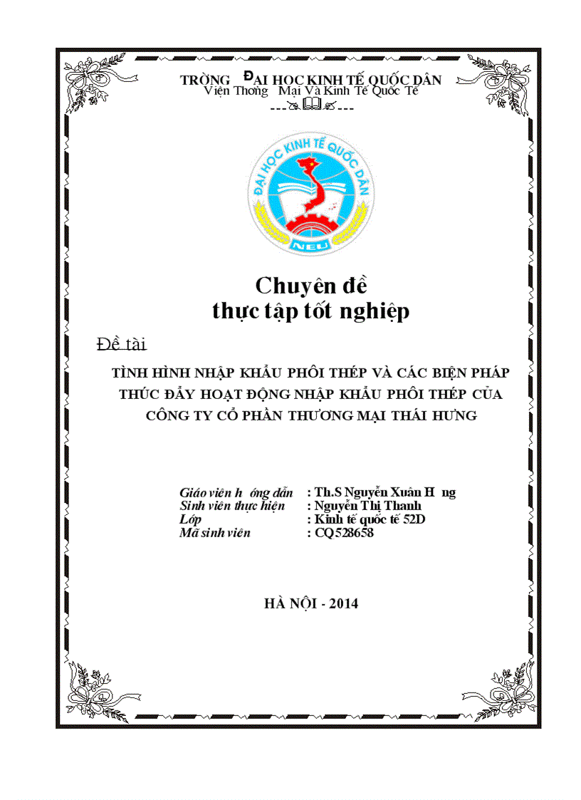 Tình hình nhập khẩu phôi thép. và các biện pháp thúc đẩy hoạt động nhập khẩu phôi thép của Công ty Cổ phần Thương mại Thái Hưng