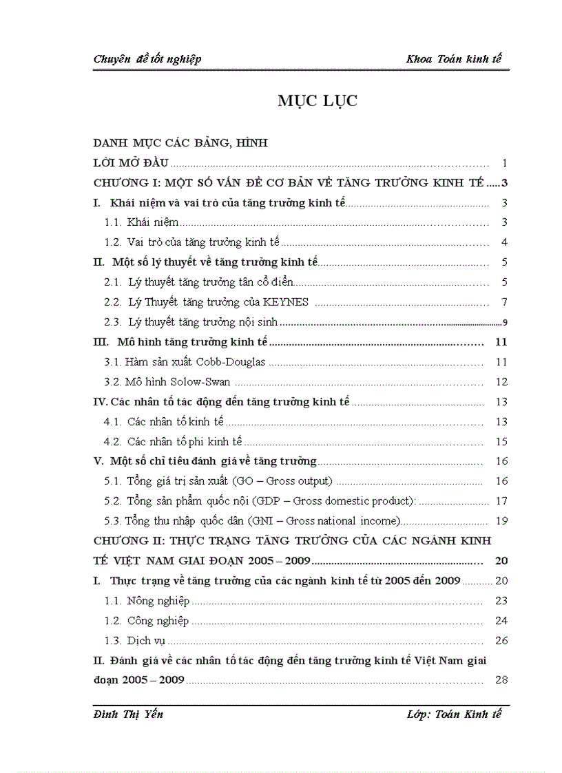Đánh giá tăng trưởng của các ngành kinh tế Việt Nam giai đoạn 2005 - 2009