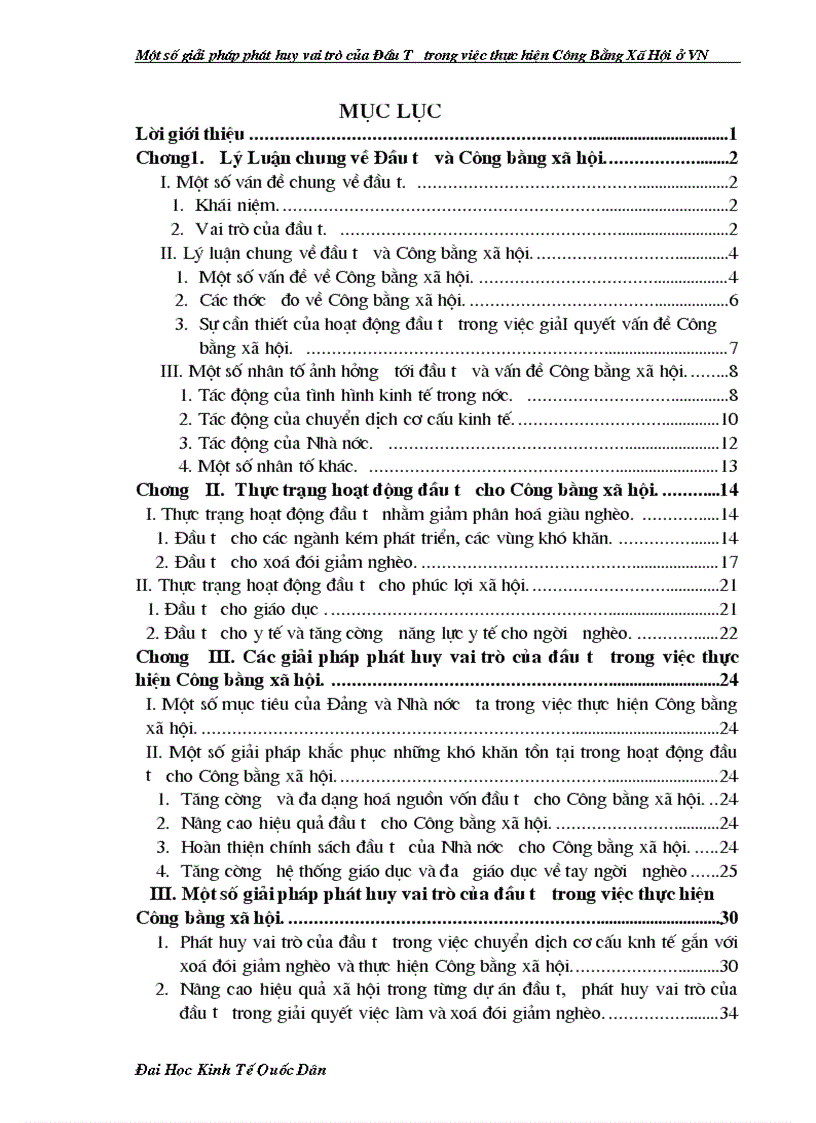 Đầu tư và công bằng XH