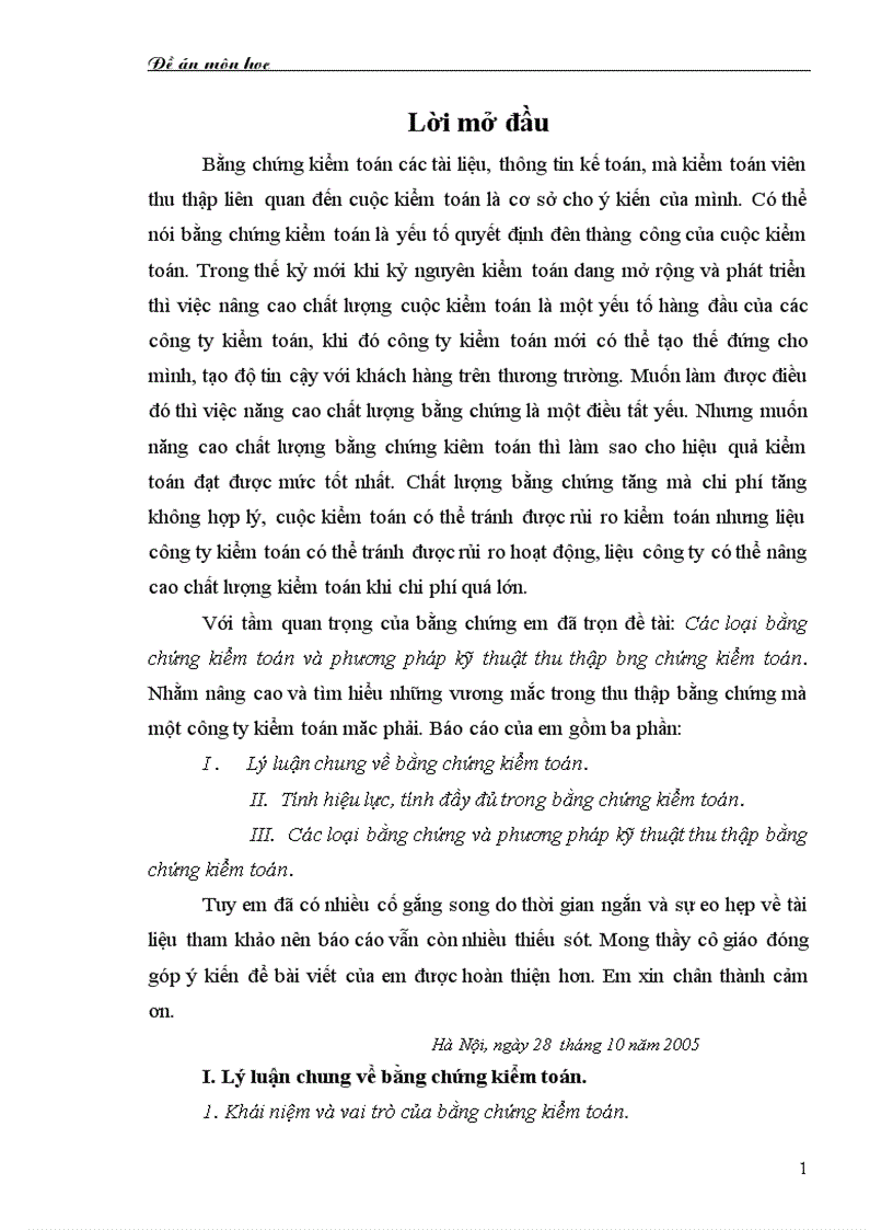 Bằng chứng kiểm toán