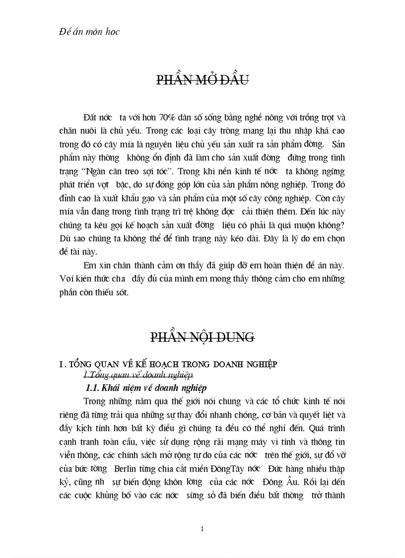 Kế hoạch trong DN