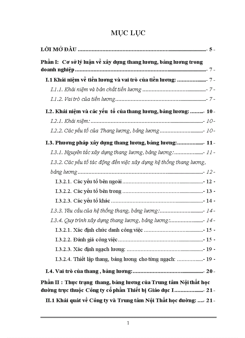 Hoàn thiện thang, bảng lương cho Trung tâm Nội thất học đường trực thuộc Công ty Cổ phần Thiết bị Giáo dục