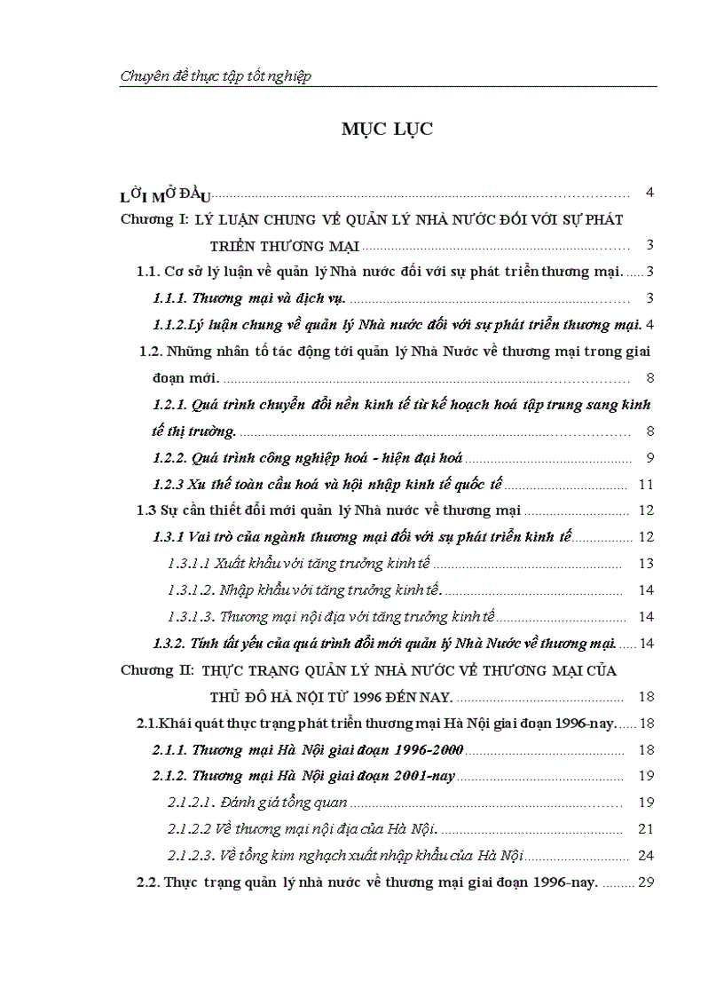 Một số vấn đề về đổi mới quản lý nhà nước đối với sự phát triển thương mại của Thủ Đô Hà Nội  giai đoạn 1996 đến nay