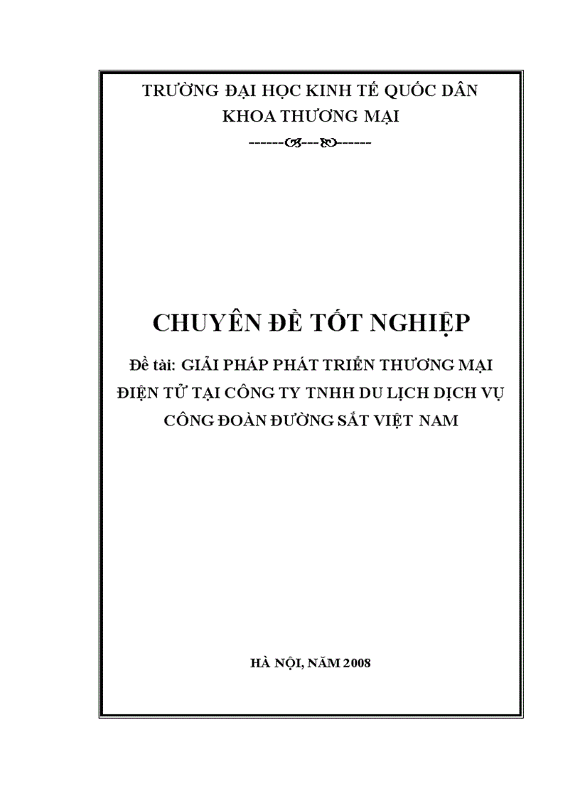 Giải pháp phát triển thương mại điện tử tại Công ty TNHH Du lịch dịch vụ Công đoàn đường sắt Việt Nam