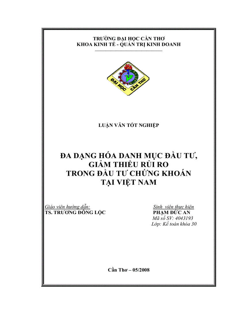 Đa dạng hóa danh mục đầu tư giảm thiểu rủi ro trong đầu tư chứng khoán tại Việt Nam