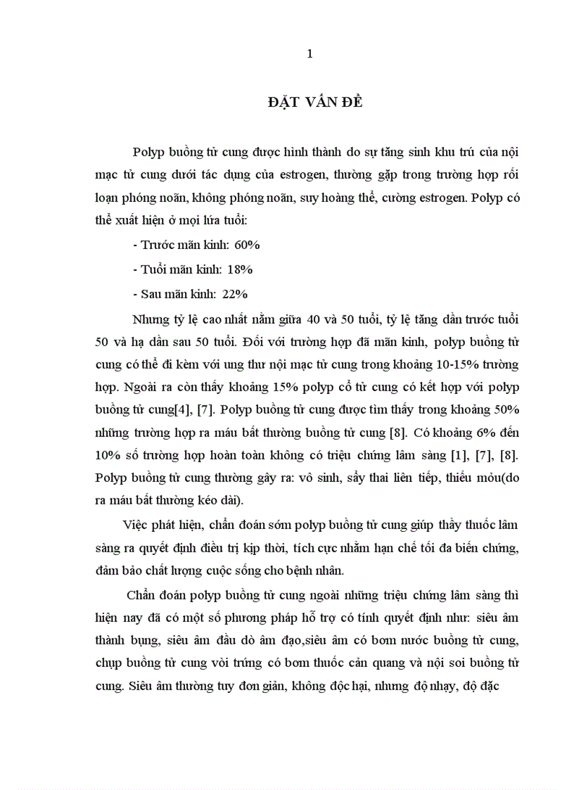Nghiên cứu chẩn đoán và xử trí polyp buồng tử cung tại Bệnh viện phụ sản trung ương năm 2010 1
