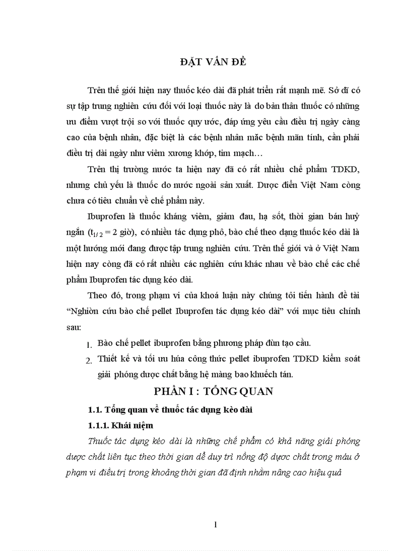 Nghiên cứu bào chế pellet Ibuprofen tác dụng kéo dài 1