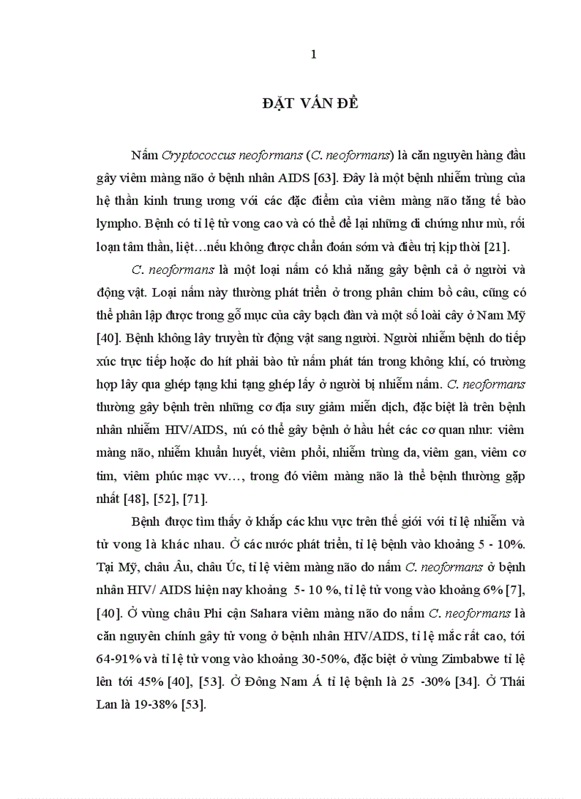 Nghiên cứu đặc điểm lâm sàng cận lâm sàng của viêm màng não do nấm Cryptococcus neoformans ở bệnh nhân HIV AIDS