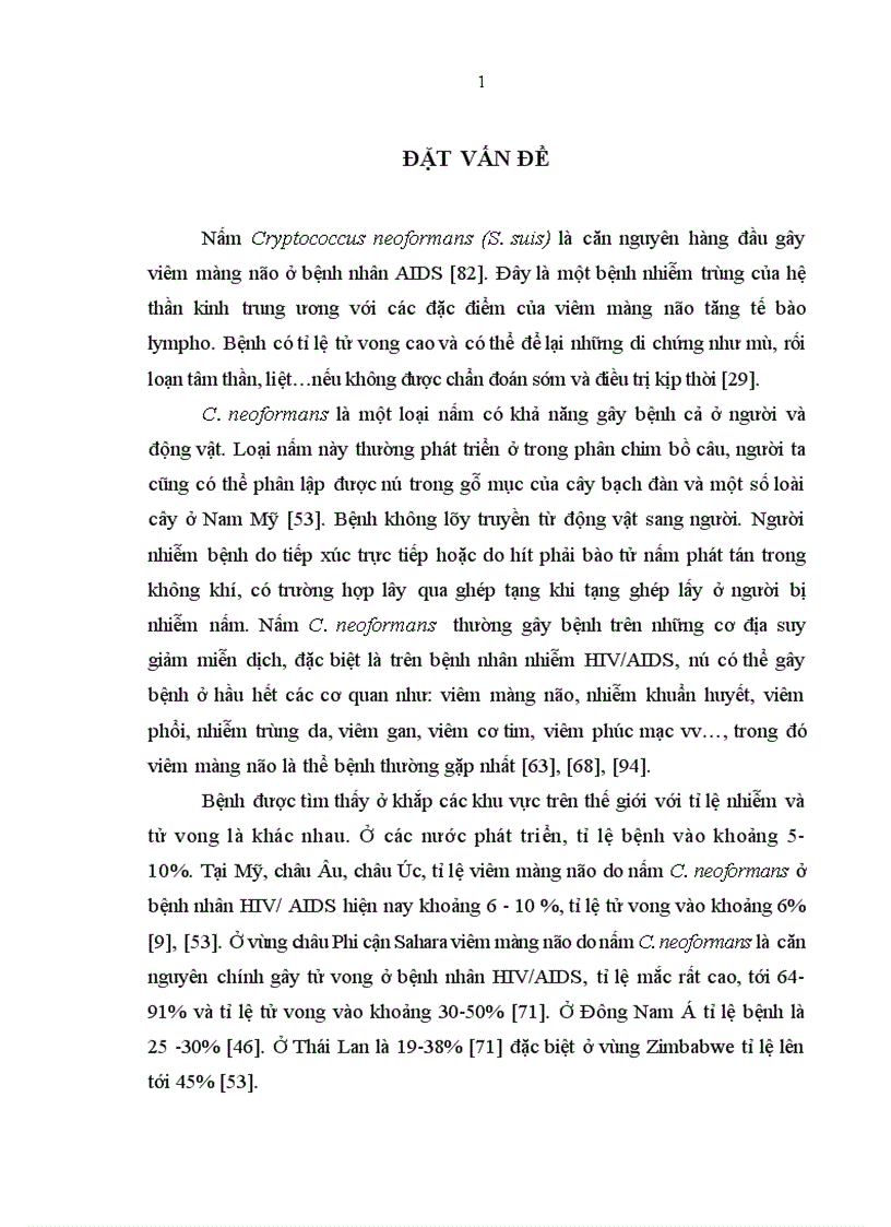 Nghiên cứu đặc điểm lâm sàng cận lâm sàng của viêm màng não do nấm Cryptococcus neoformans ở bệnh nhân HIV AIDS 1