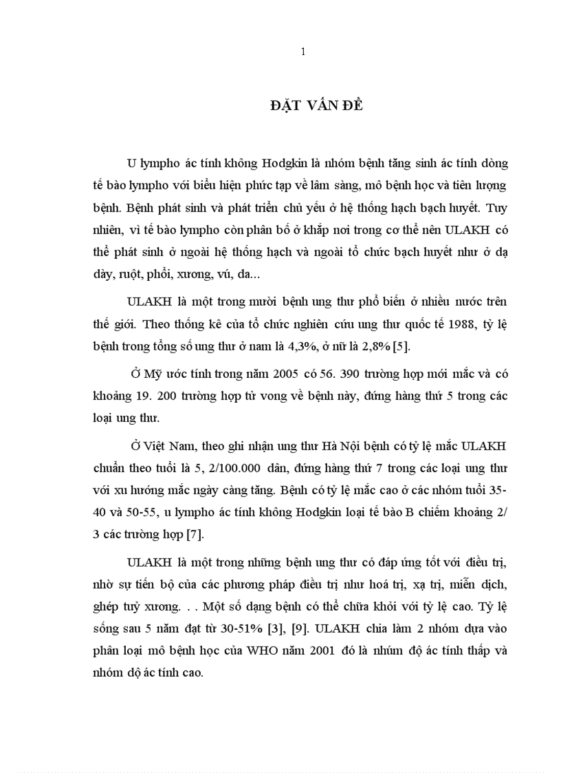 Nghiên cứu chẩn đoán và điều trị U lympho ác tính không Hodgkin tại bệnh viện K Hà Nội từ 1982 1993 1