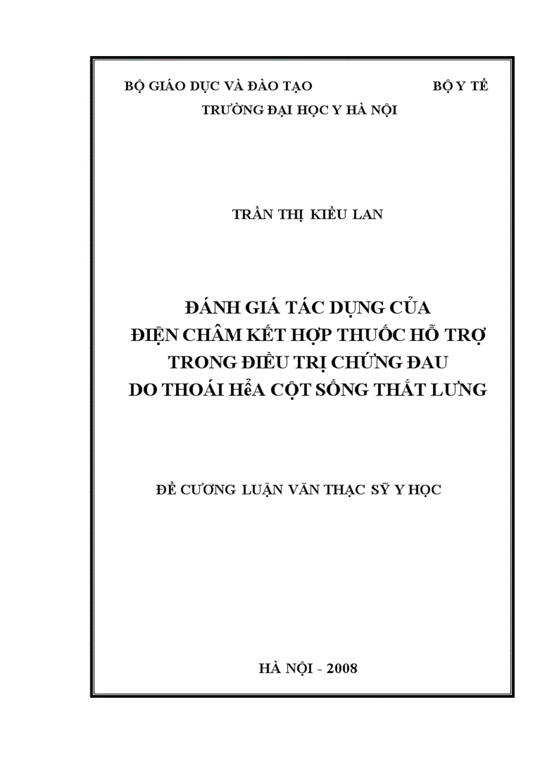 Đánh giá tác dụng của điện châm kết hợp thuốc hỗ trợ trong điều trị chứng đau do thoái hoá cột sống thắt lưng