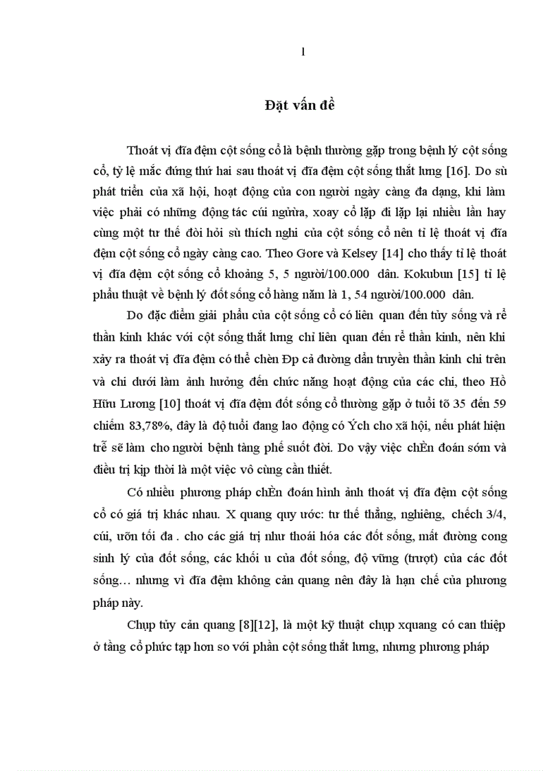 Chuyên đề Các phương pháp chẩn đoán hình ảnh trong thoát vị đĩa đệm cột sống cổ
