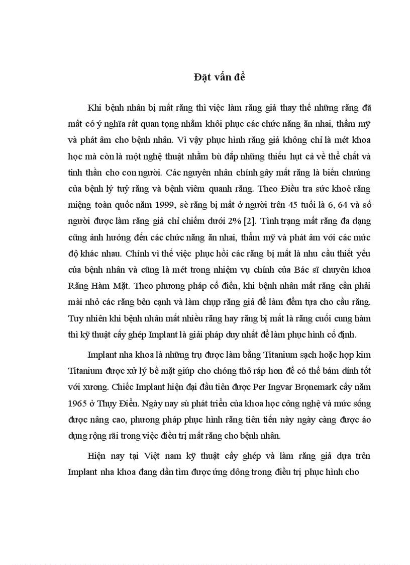 Điều trị mất răng hàm lớn bằng phục hình Implant