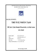 Bài tập lớn môn Trí tuệ nhân tạo : Giải thuật Heuristic và bài toán trò chơi