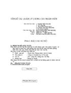 Quản lý lương cho nhân viên pha I