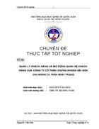 Quản lý khách hàng và mở rộng quan hệ khách hàng của chi nhánh 25 Trần Bình Trọng của Công chứng khoán Sài Gòn