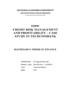 Topiccredit risk management and profitability – case study in techcombank