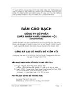 Bản cáo bạch Công ty KHAHOMEX