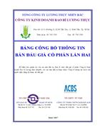 Công bố thông tin Công ty Kinh doanh Bao bì Lương thực