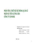 Phân tích thiết kế hệ thống quản lý nhân sự tiền lương cho công ty Sunshine