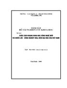 Uộc cách mạng khoa học và công nghệ mới và chiến lược công nghiệp hóa, hiện đại hóa của Việt Nam