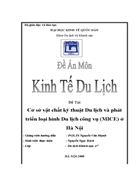 Cơ sở vật chất kỹ thuật Du lịch và phát triển loại hình Du lịch công vụ (MICE) ở Hà Nội