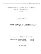 PT & TKHTTT Quản lý khách sạn