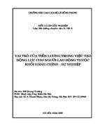 Vai trò của tiền lương trong việc tạo động lực cho người lao động thuộc khối hành chính-sự nghiệp