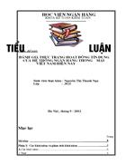 Đánh giá thực trạng hoạt động tín dụng của hệ thống ngân hàng thương mại việt nam hiện nay Sinh viên thực hiện