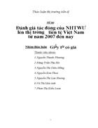 Đánh giá tác động của NHTWƯ lên thị trường tiền tệ Việt Nam từ năm 2007 đến nay Nhúm thảo luận