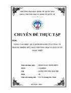 Nâng cao hiệu quả sản xuất kinh doanh của Công ty TNHH Thương mại và sản xuất Ngọc Diệp